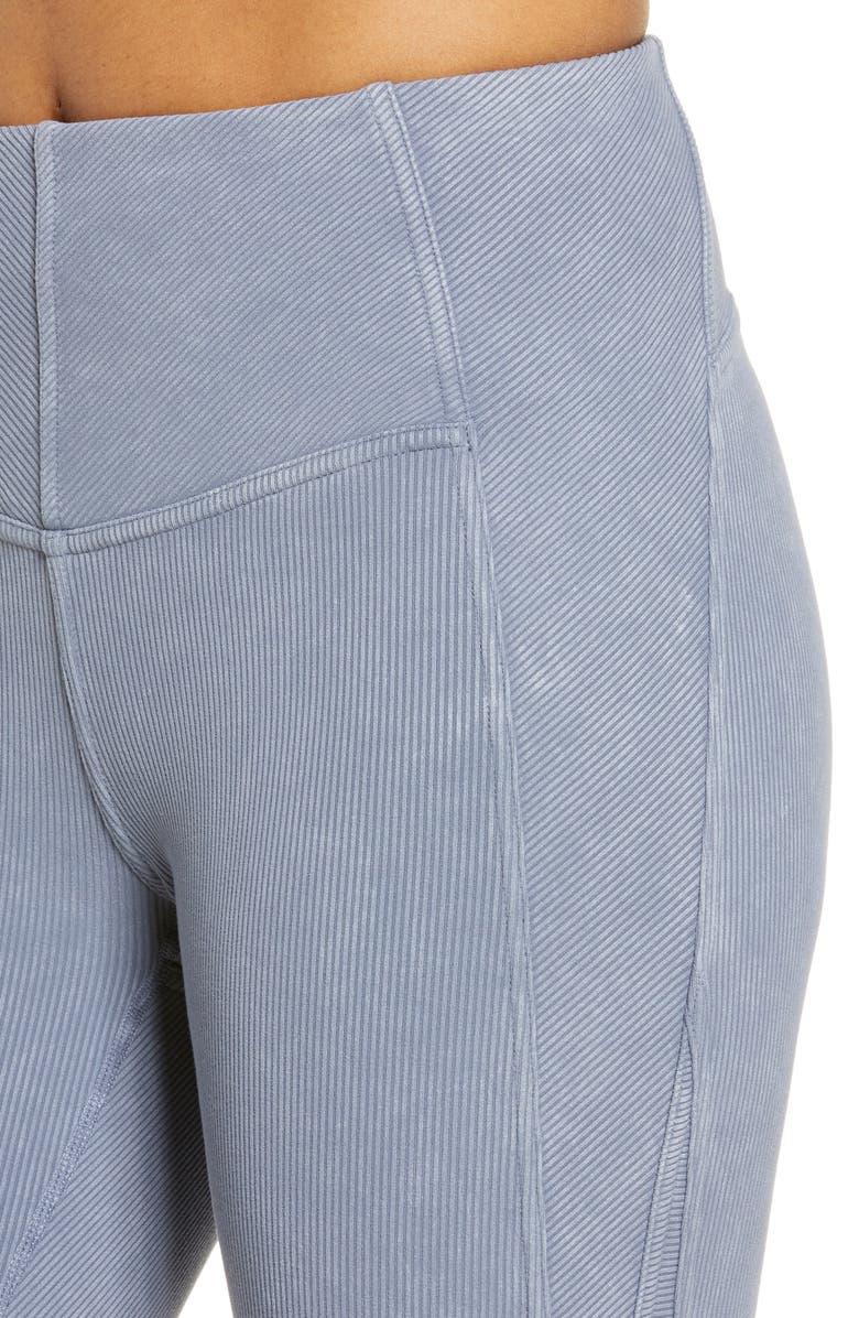 Zella Snow Wash High Waist Rib Ankle Leggings, Alternate, color,