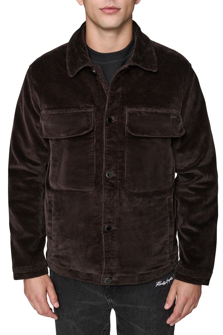 Corduroy Shirt Jacket, Main, color, BROWN