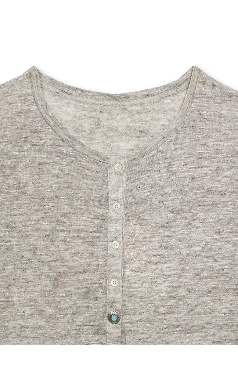 Fortela Charlie Henley Linen Jersey T-Shirt, Alternate, color, Grey