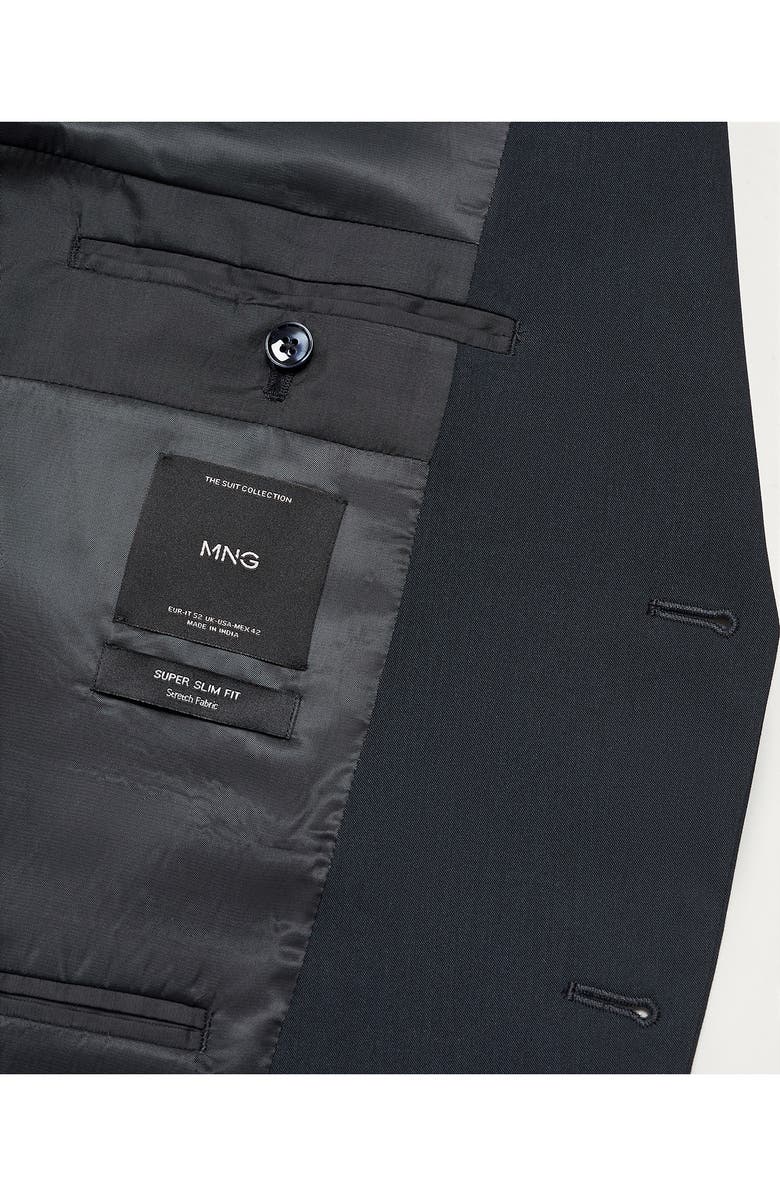 MANGO Superslim Fit Navy Stretch Sport Coat, Alternate, color,