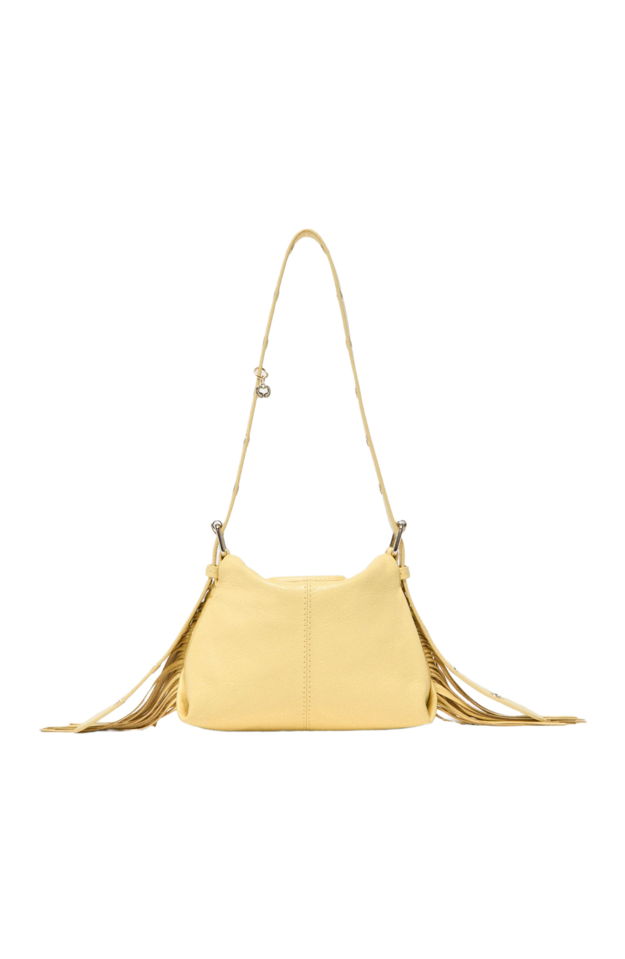 maje Matte crackle Miss M mini bag, Alternate, color, Pale Yellow