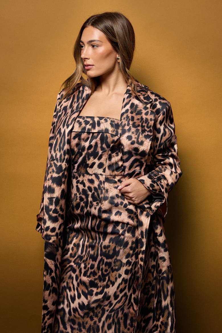 Muse Leopard Trench Coat, Alternate, color, Leopard