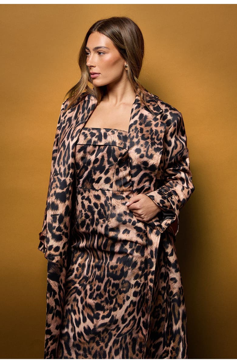 Coast Muse Leopard Trench Coat, Alternate, color, Leopard