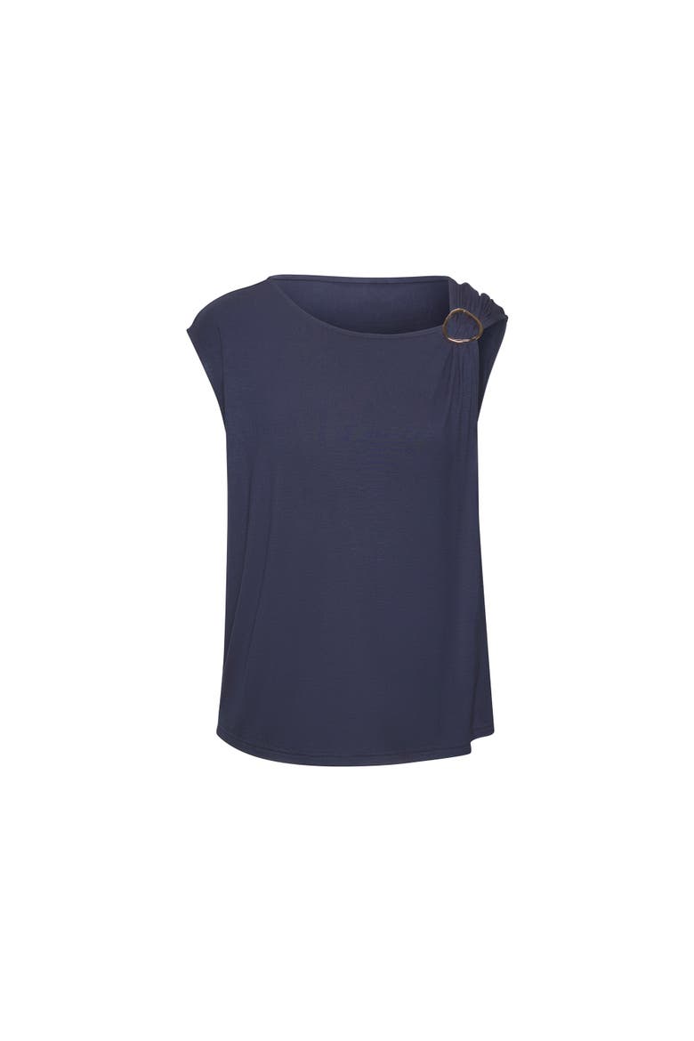 Asymmetrical Ring Detail Top, Alternate, color, Navy