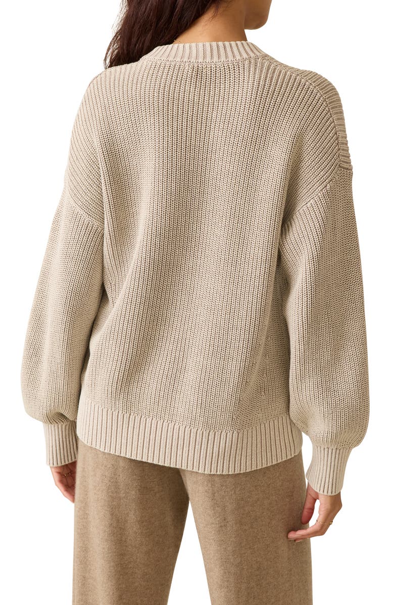 Faherty Sunwashed Organic Cotton Fisherman Sweater, Alternate, color,
