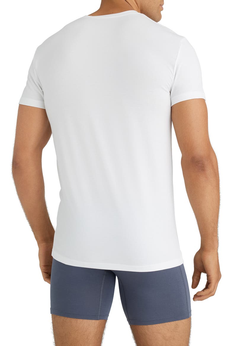 3-Pack Second Skin Stay Tucked V-Neck Undershirts, Alternate, color, WHITE