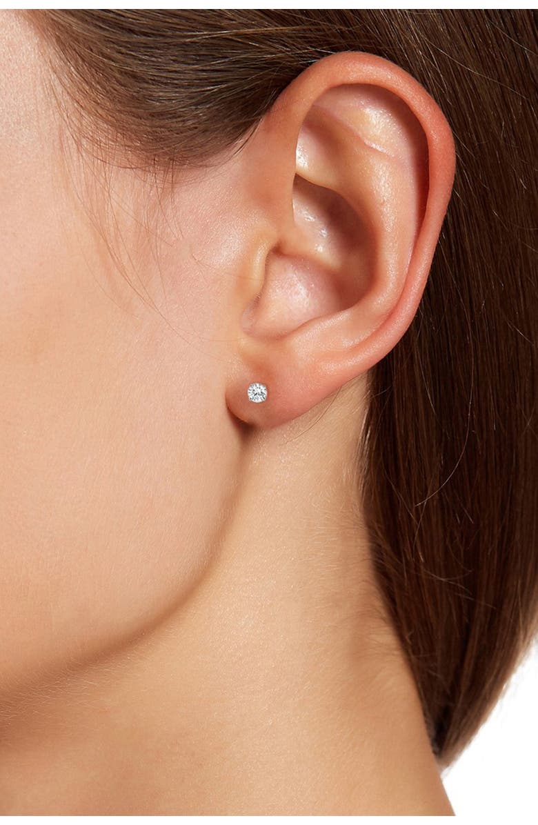 SAVVY CIE JEWELS Set of 3 Sterling Silver Round Cubic Zirconia Stud Earrings, Alternate, color, 