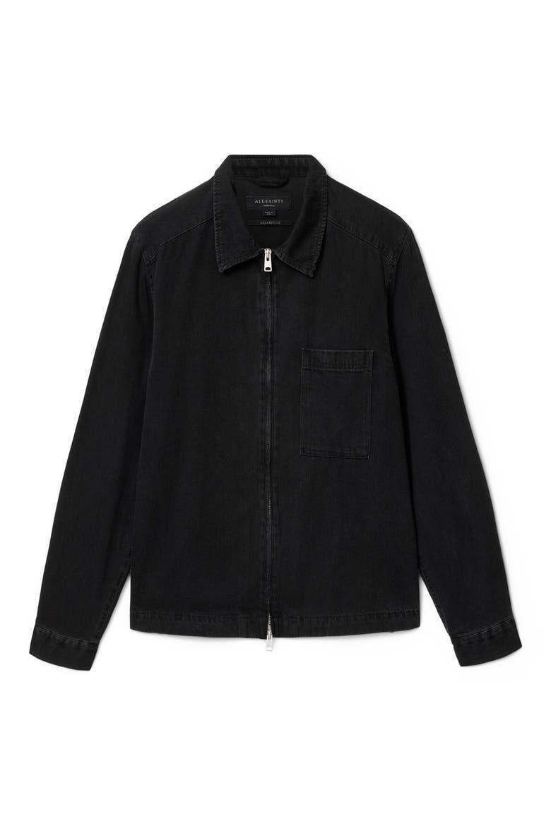 Dolwen Cotton Zip Shirt Jacket, Alternate, color, ORCA BLACK