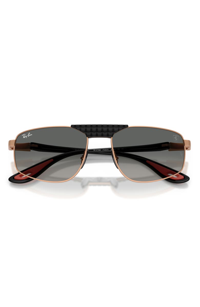 Ray-Ban 58mm Ferrari Gradient Irregular Sunglasses, Alternate, color, Matte Rose Gold / Grey