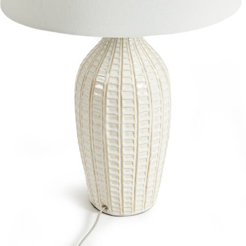 Napa Home & Garden Nadia 100w White Modern Premium Ceramic Lamp W/ Fabric Shade In White