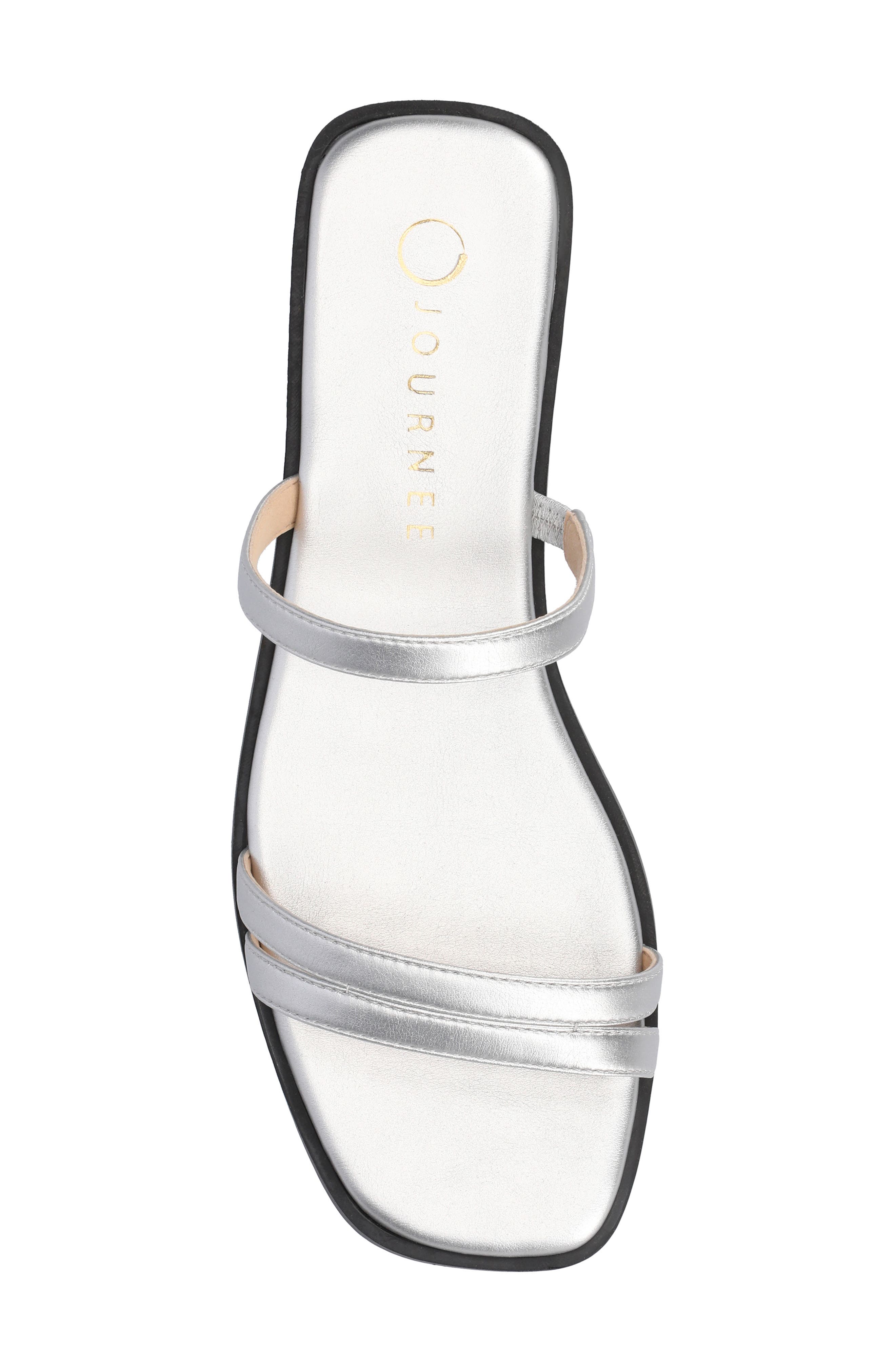 Journee Collection Brisa Slide Sandal, Alternate, color, Silver