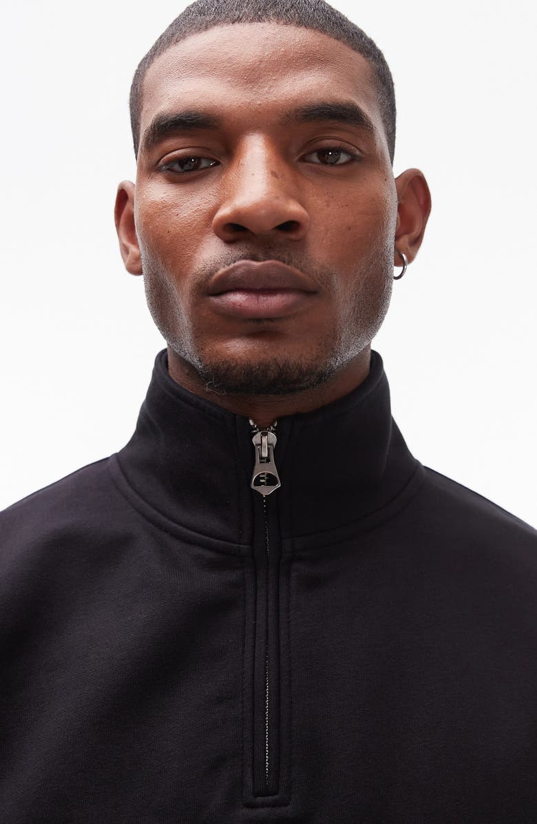 Topman Oversize Quarter Zip Sweatshirt, Alternate, color, 