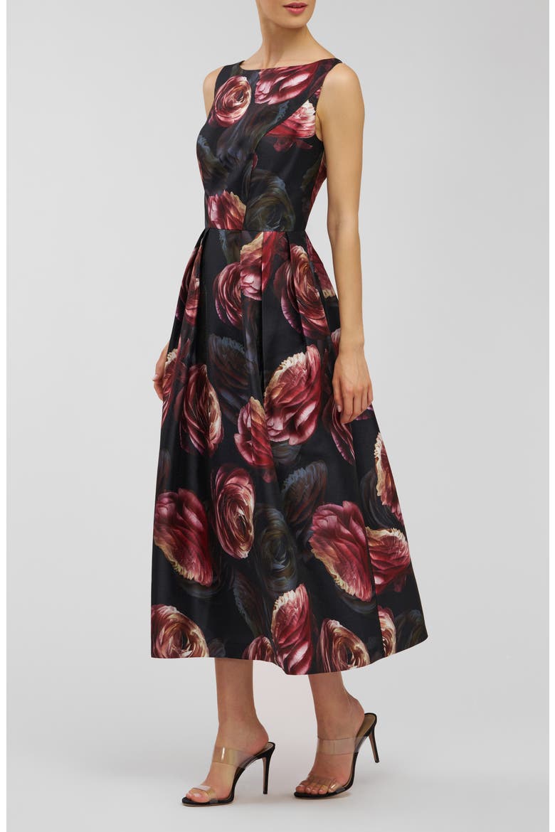 Elsa Jacquard Fit & Flare Dress, Alternate, color, PRIMROSE/ ONYX