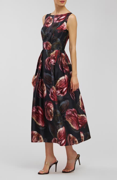 Kay Unger Elsa Jacquard Fit & Flare Dress In Multi