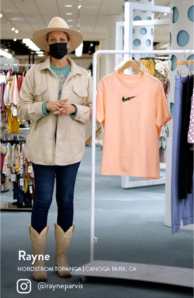 Sportswear Embroidered Floral Swoosh Graphic Tee, sales video thumbnail