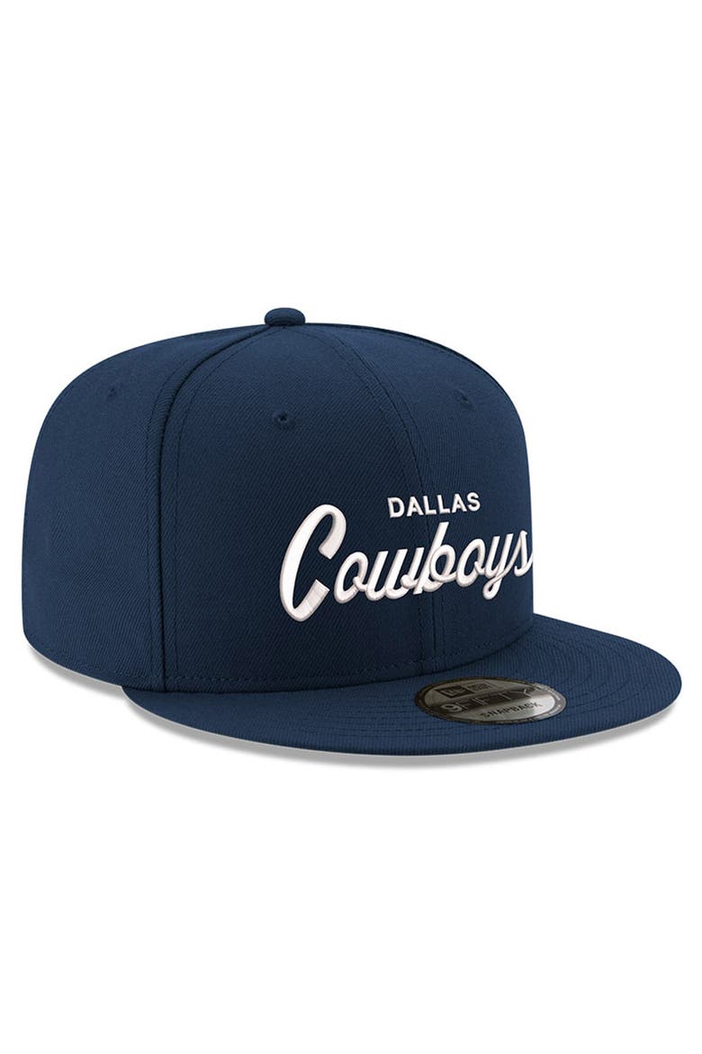 Men's New Era  Navy Dallas Cowboys Core Team Script 9FIFTY Snapback Hat, Alternate, color, Navy