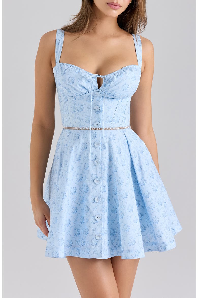 Calia Floral Print Minidress, Alternate, color, BLUE