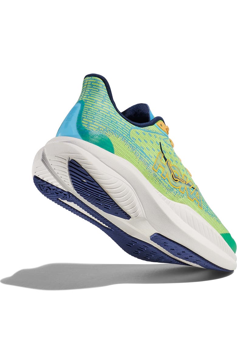 HOKA Kids' Mach 6 Running Shoe, Alternate, color, Lettuce / Bellwether Blue