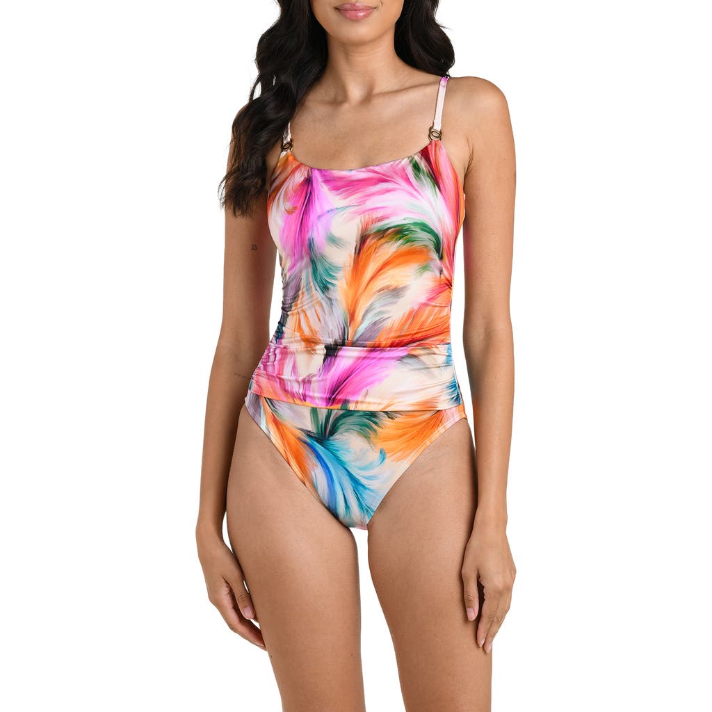 La Blanca Feathered Impression One-piece Swimsuit In Multi