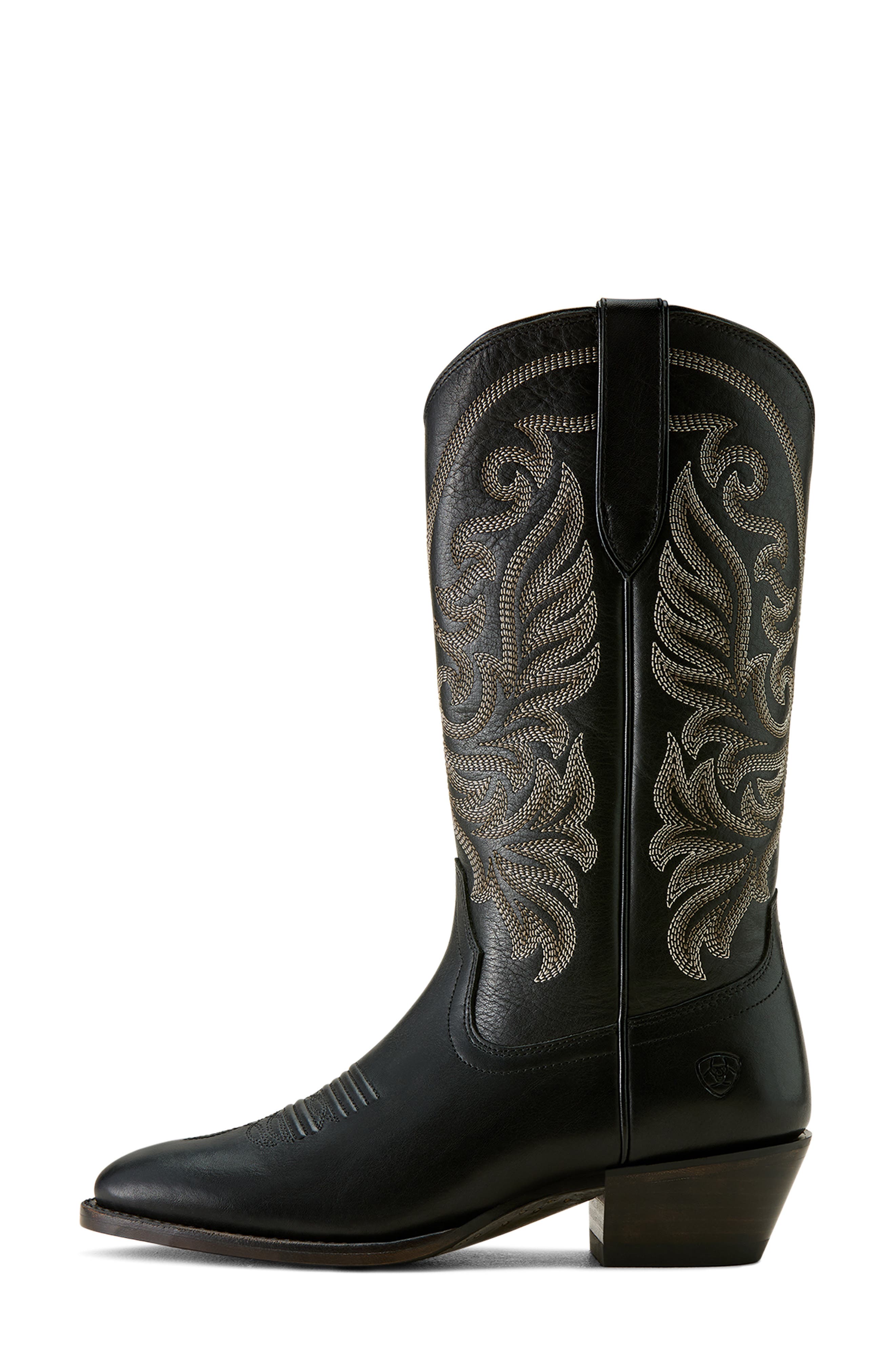 Ariat Louella Western Leather Boot, Alternate, color, Black