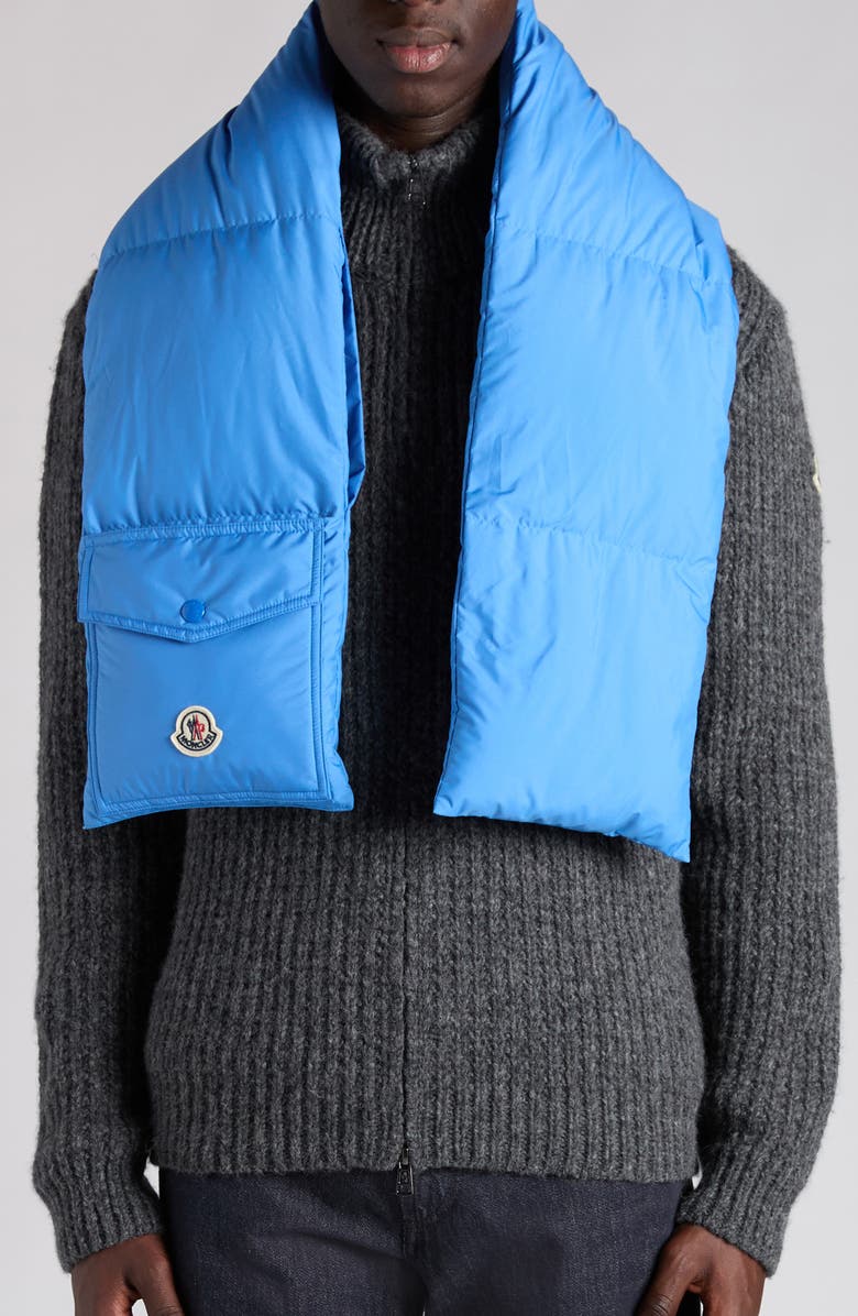Moncler Down Puffer Scarf, Alternate, color, Nebulas Blue