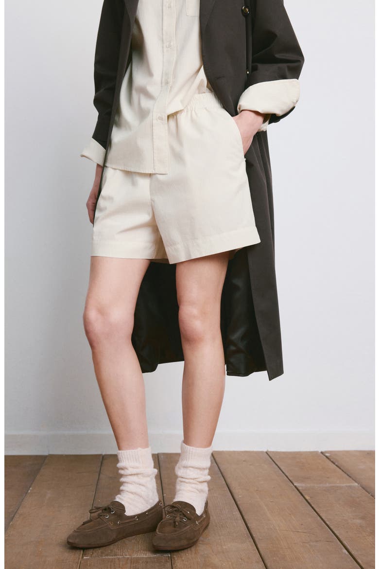Pull-On Cotton Shorts, Alternate, color, ECRU