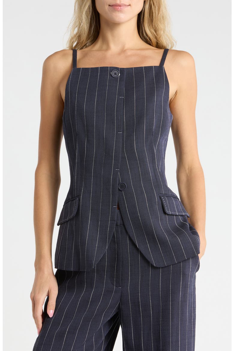 Edie Striped Sleeveless Top, Main, color, MIDNIGHT STRIPE