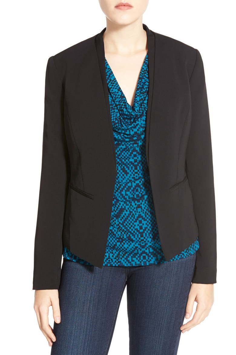 Open Front Blazer, Main, color, BLACK