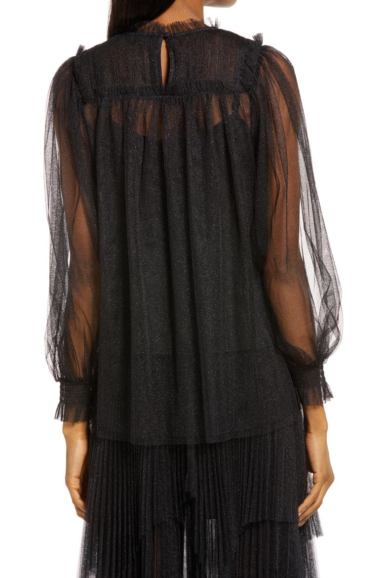 Perri Long Sleeve Top, Alternate, color, METALLIC BLACK
