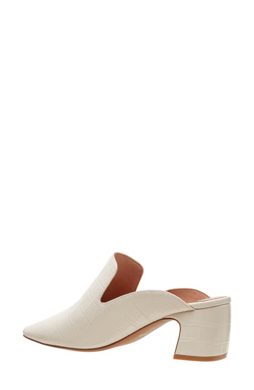 Linea Paolo Giselle Croc Embossed Mule In Ivory