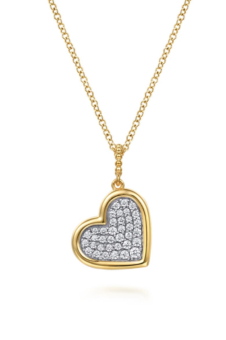 Bujuka 14k Gold Diamond Heart Pendant Necklace, Main, color, 14K YELLOW/ WHITE GOLD