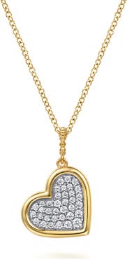 Gabriel & Co. Bujuka 14k Gold Diamond Heart Pendant Necklace