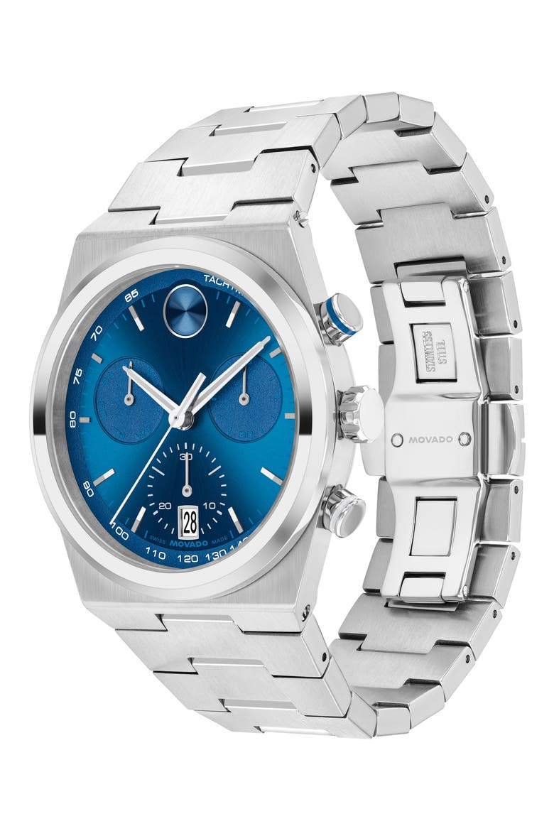 Bold Quest Bracelet Chronograph Watch, 42mm, Alternate, color, BLUE
