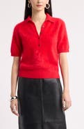 Nordstrom Brushed Cashmere Polo Sweater
