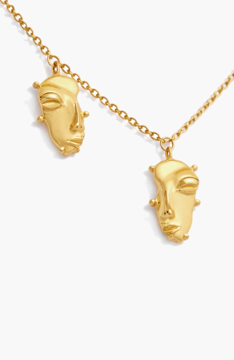 YOJ Visage Mini Charm Necklace in Gold, Alternate, color, Gold
