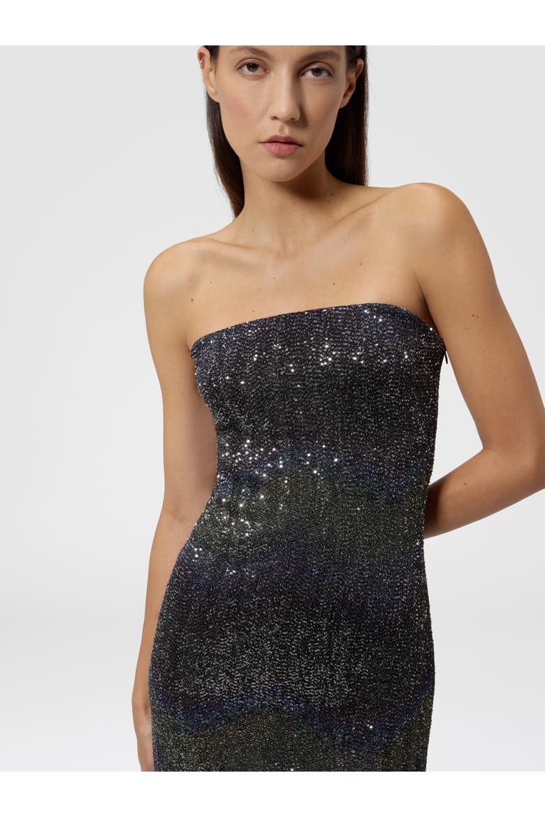 Dégradé Bustier Long Dress With Sequins, Alternate, color, Multicoloured