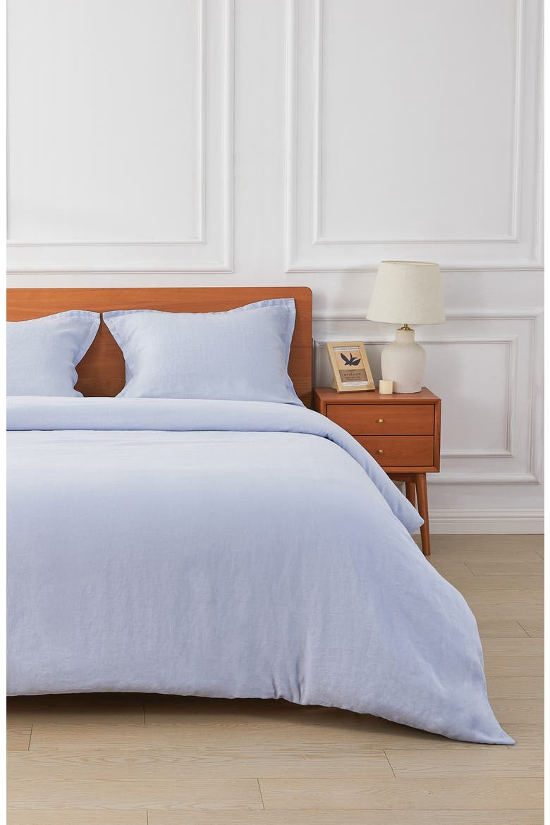 Linen Duvet Set, Alternate, color, BLUE