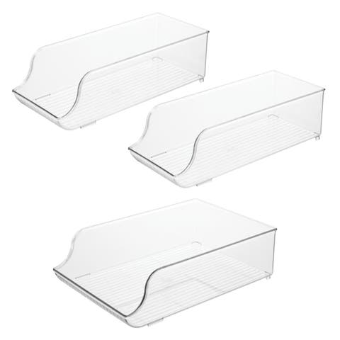 Set of 3 Water Bottle Organizer and Soda Can Dispenser - Clear