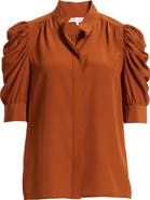 FRAME Gillian Silk Button-Up Shirt