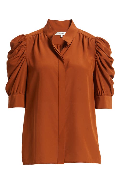 Frame Gillian Silk Button-up Shirt In Brown