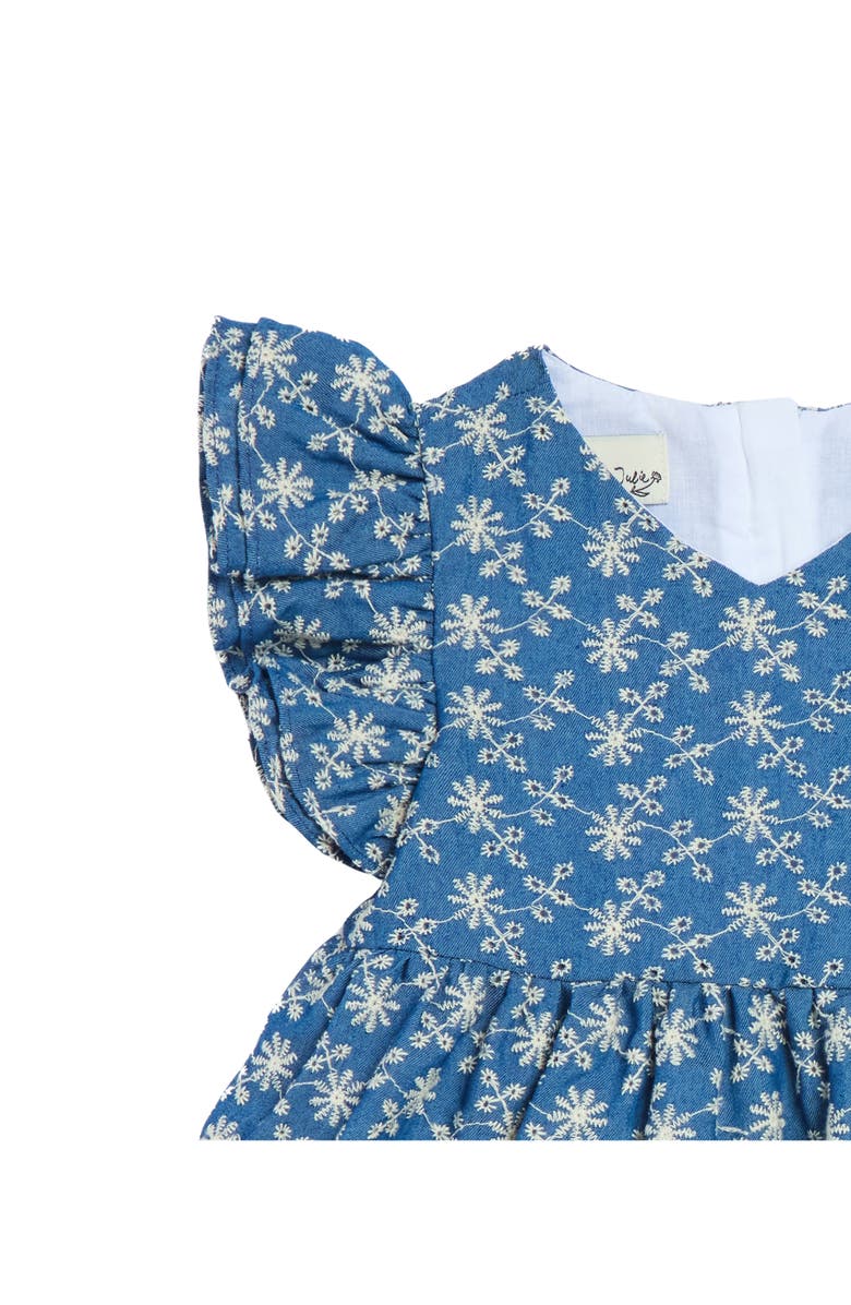 Pippa & Julie Tiered Eyelet Chambray Dress, Alternate, color, Blue