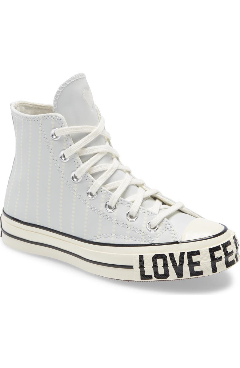 Converse Chuck Taylor<sup>®</sup> All Star<sup>®</sup> 70 Love Fearlessly High Top Leather Sneaker, Main, color,