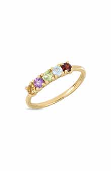 14K Yellow Gold Semiprecious Stone Ring