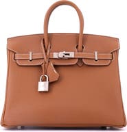 Pre-Owned Hermes Birkin Handbag Brown Togo with Palladium Hardware 25