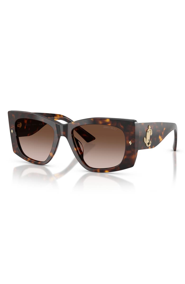 Jimmy Choo 54mm Butterfly Sunglasses, Alternate, color, Havana / Brown Gradient