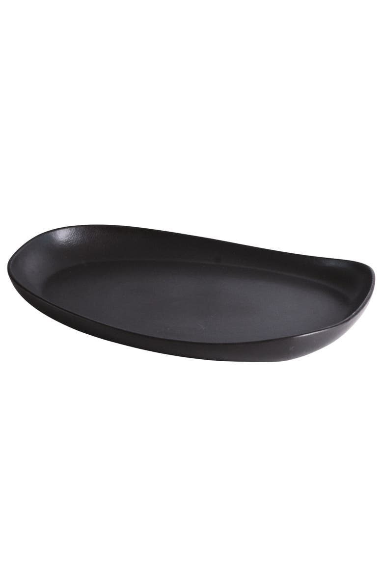 Gharyan Stoneware Dadasi Long Serving Platter, Main, color, Matte Black