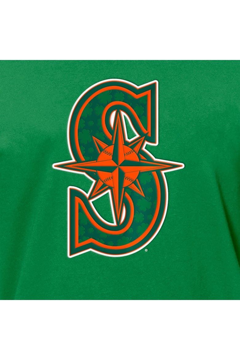 Men's New Era  Kelly Green Seattle Mariners St. Patrick's Day Shamrock Fill T-Shirt, Alternate, color, Kelly Green