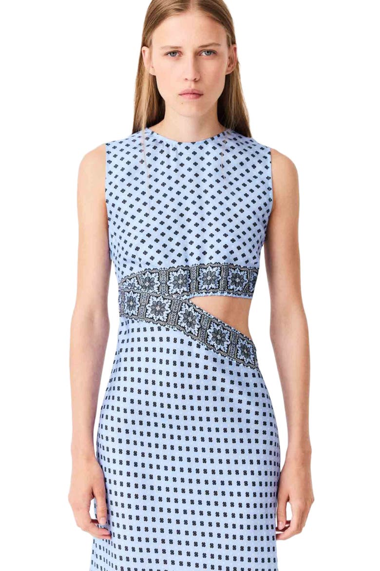 Patterned cutaway dress, Alternate, color, Light blue loungewear