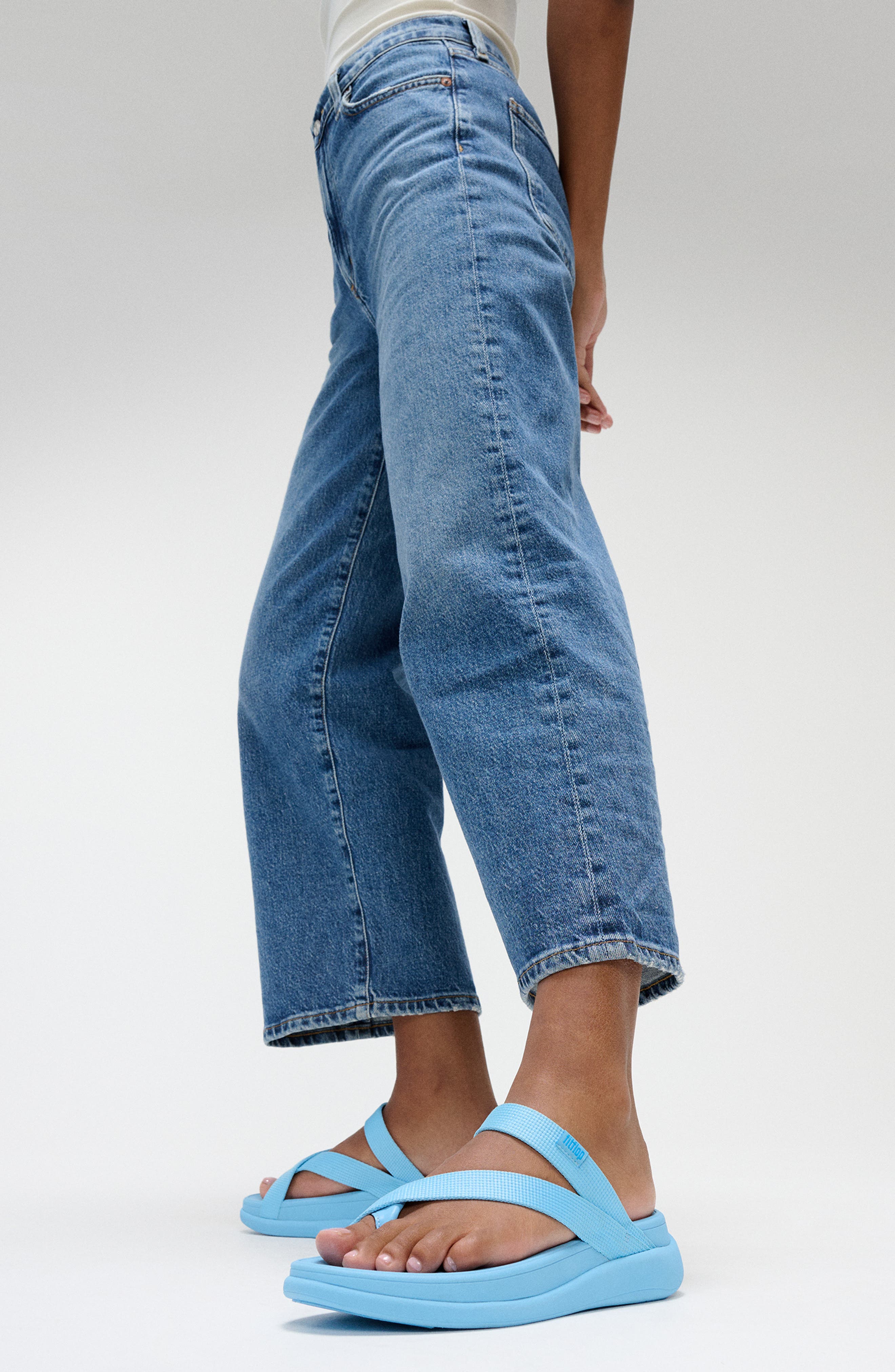 FitFlop Mode Go Webbed Flatform Sandal, Alternate, color, Bondi Blue