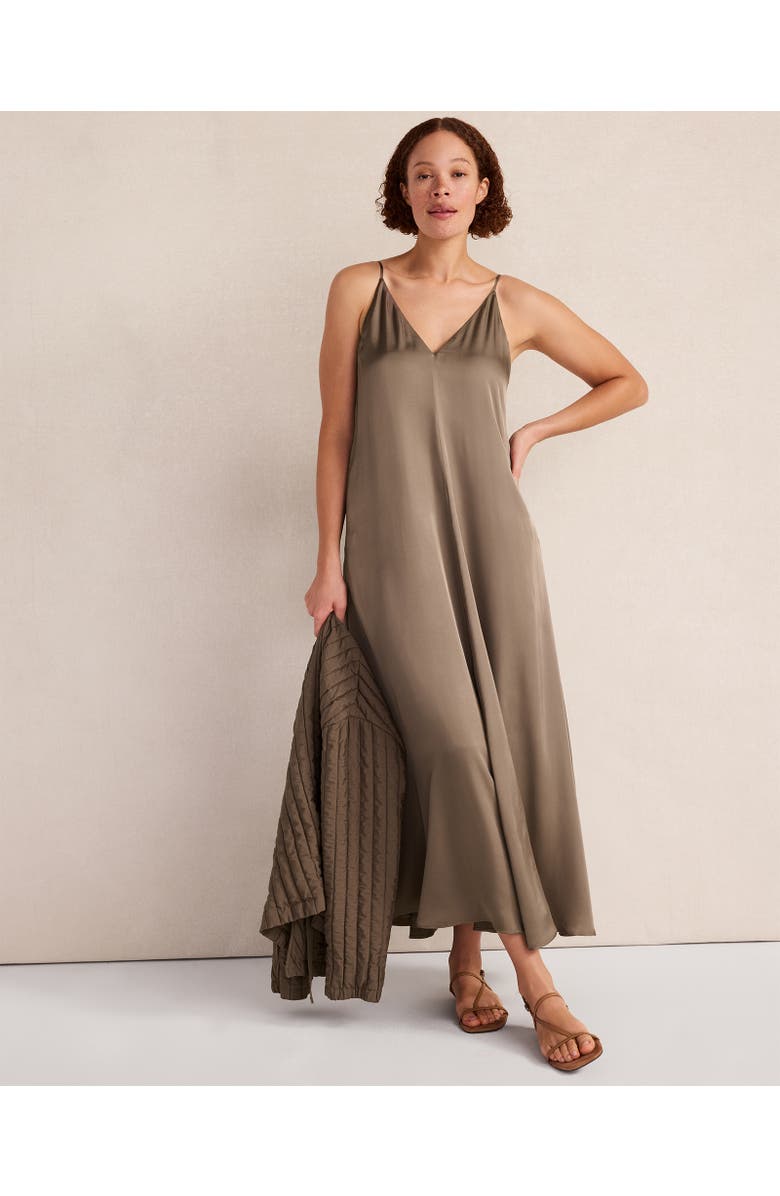 Haven Well Within Silky Maxi Dress, Main, color, Slate Brown